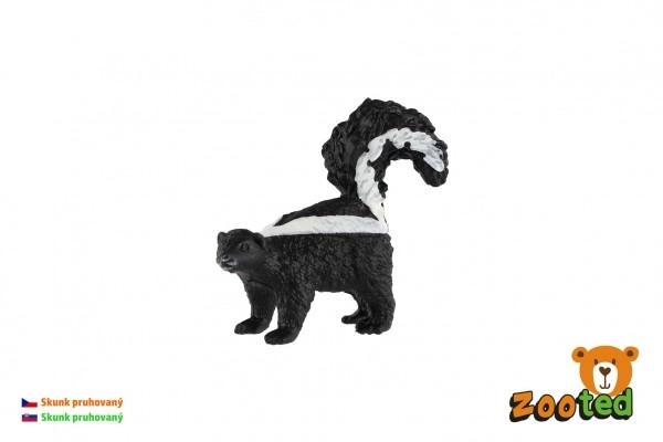 Stribet skunk zoologisk plast 5cm i pose