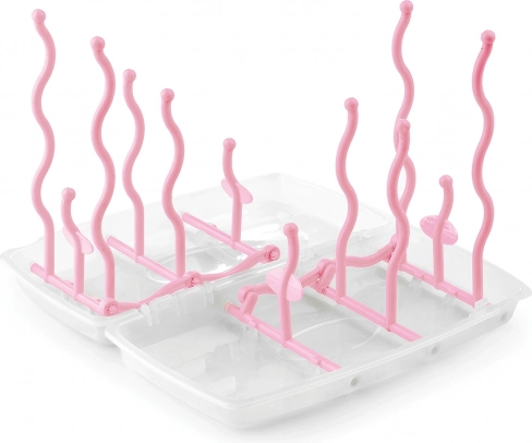 Sammenklappeligt flasketørrestativ, Pastel pink