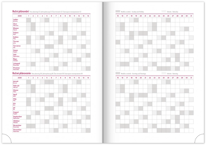 NOTIQUE Ugekalender Balacron 2025, sølv, 15 x 21 cm