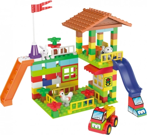 L-W Toys junior klodser gård – byggesæt til de mindste, 120 stk.