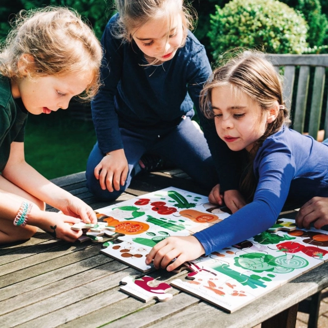 Gulvpuslespil med frugtmotiv