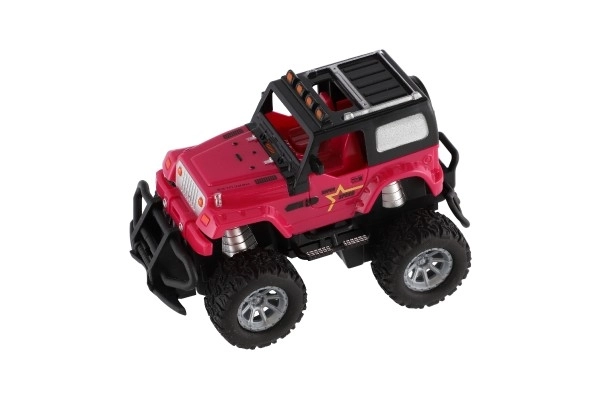 Auto RC terrængående 14cm plast 27MHz med lys i boks 20x11x10cm