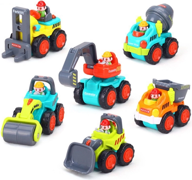 Byggepladsbiler til børn: Bulldozer, Kran, Dumper