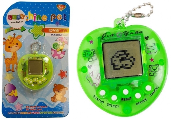 Elektronisk spil Tamagotchi grøn med kort kæde