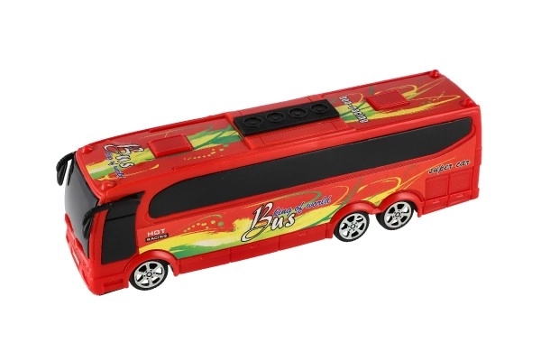 Plastbus 25cm med rullelegetøj i æske