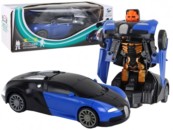 2 i 1 Bugatti Blå lyseffekter Bil-Robot