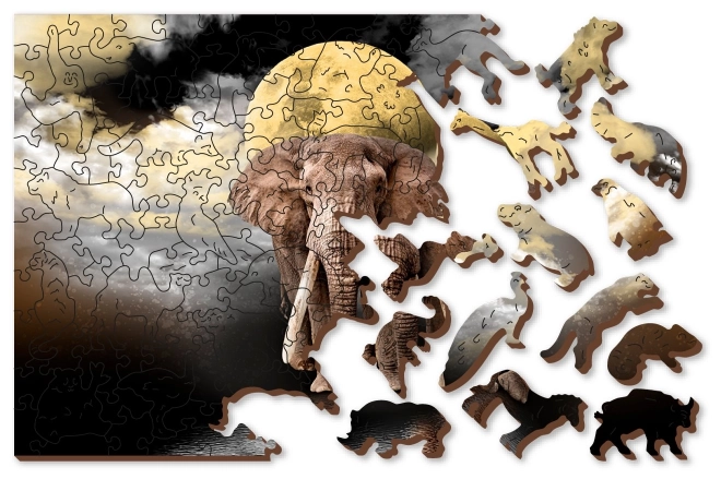 Træpuslespil Elephant Dreams 2i1