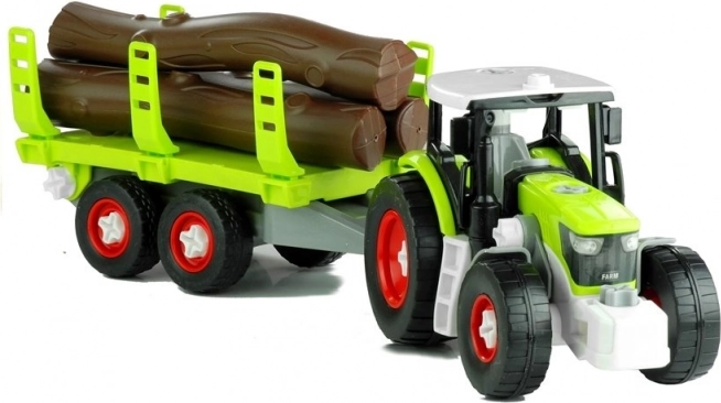 Sammenklappelig traktor med trailer til træ