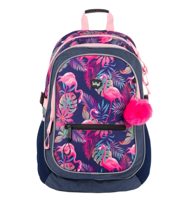 BAAGL Skole rygsæk Flamingo