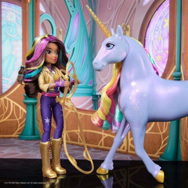UNICORN AKADEMIET LYSENDE ENHJØRNING WILDSTAR MED DUKKEN SOPHIA 24cm