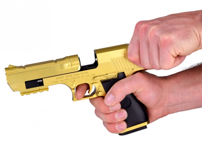 Børnelegepistol med skumammunition og lyddæmper