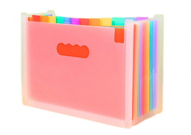 Organizer til dokumenter med farvede faner og lommer i A4-format
