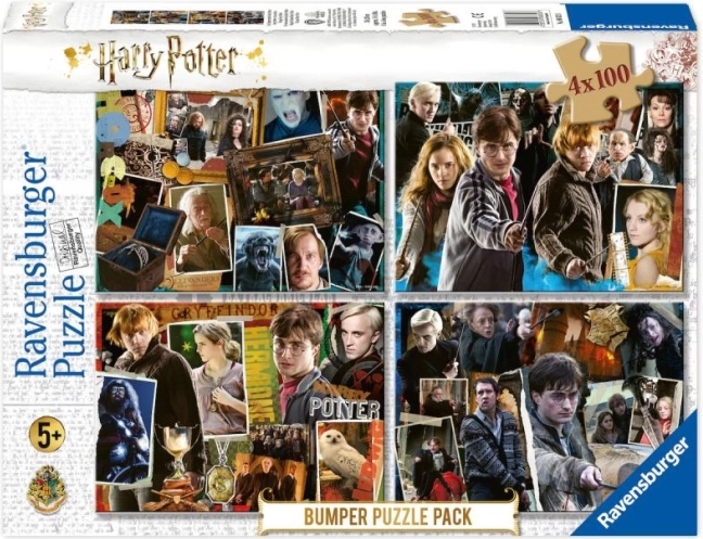 Puslespil 4x100 brikker Harry Potter