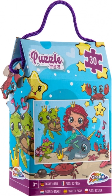 Puslespil havfrue 30 brikker 29 × 18 cm