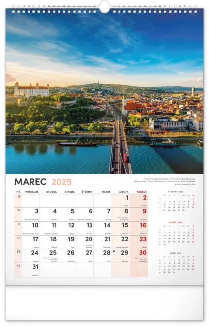Vægkalender Vores Slovakiet 2025, 33 × 46 cm