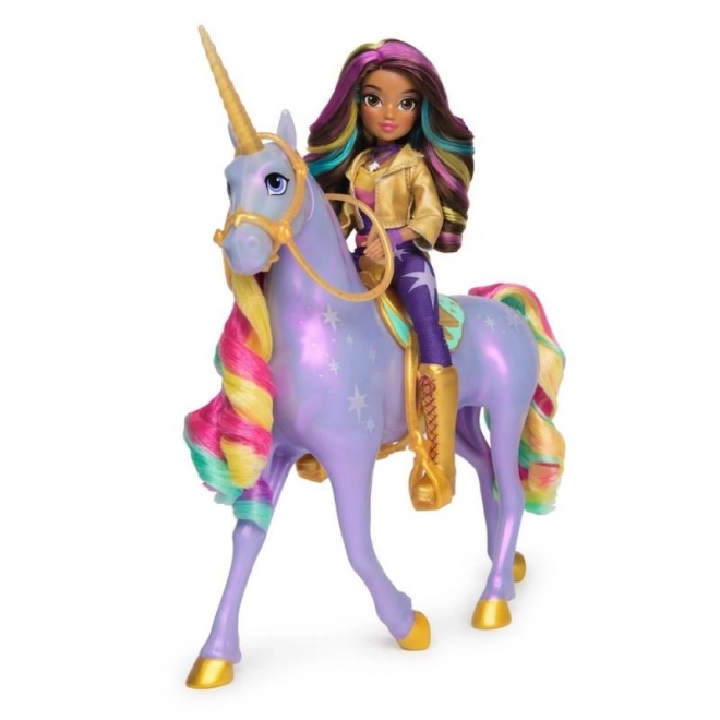 UNICORN AKADEMIET LYSENDE ENHJØRNING WILDSTAR MED DUKKEN SOPHIA 24cm