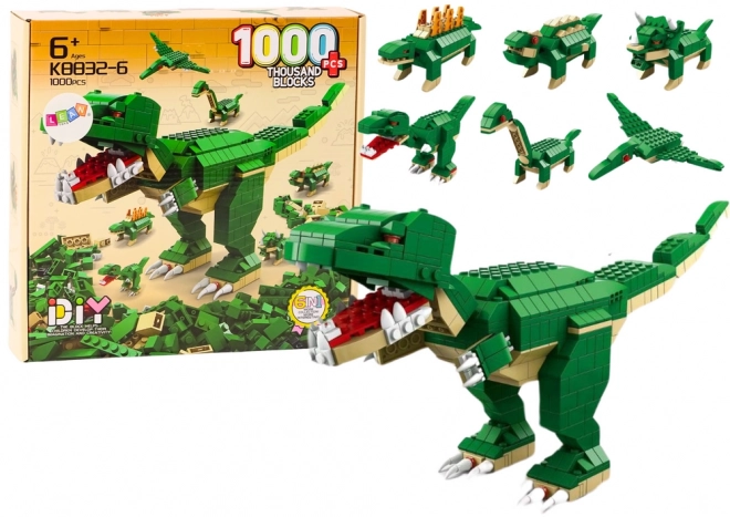 Byggeklodser dinosaurer 6i1 DIY Dinosaur Set 1000 dele.