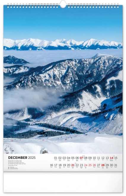 NOTIQUE Vægkalender Tatry 2025, 33 x 46 cm