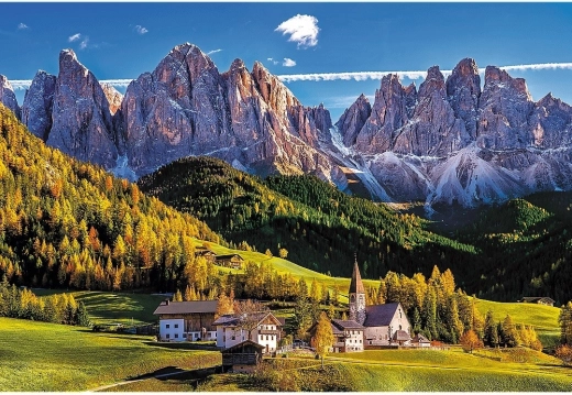 Betagende motiv af Val di Funes i Dolomitterne