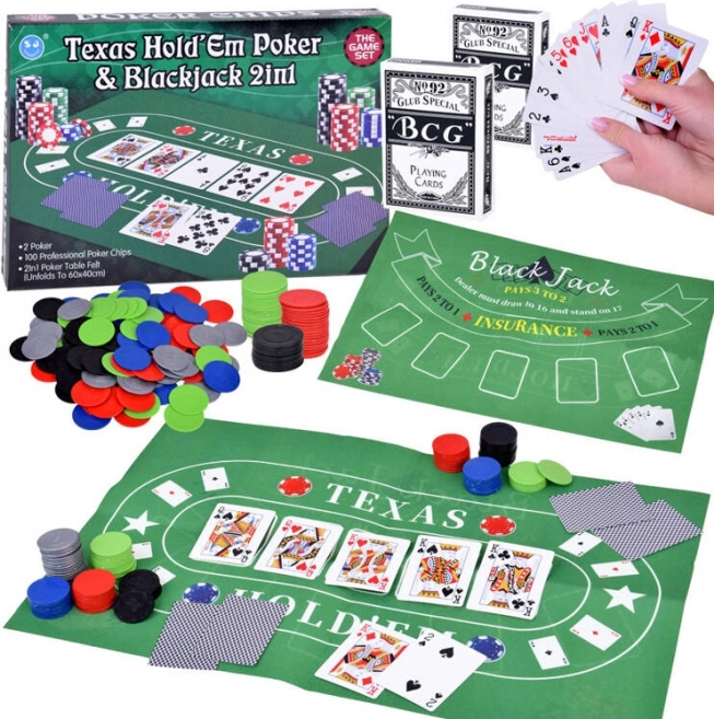 Kortspil Poker og Blackjack 2-i-1 Sæt