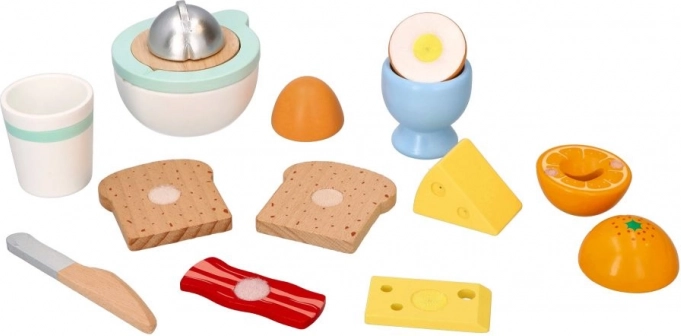 træsæt til morgenmad med juicer til børn