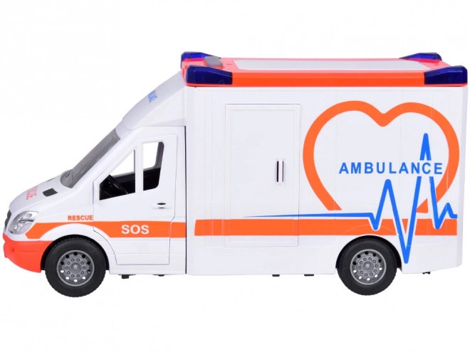 Interaktiv ambulance med åbningsbare døre og lys- og lydeffekter