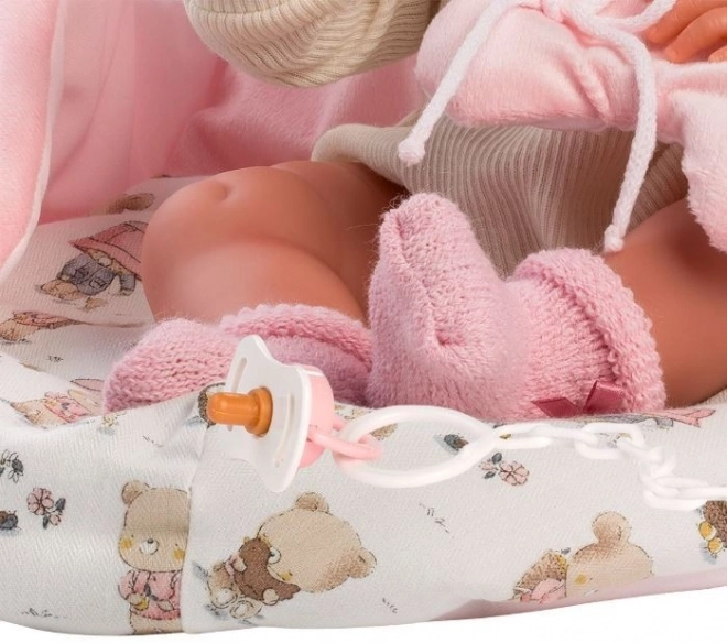 Llorens 73884 NEW BORN PIGE - realistisk babydukke med hele kropp i vinyl - 40 cm