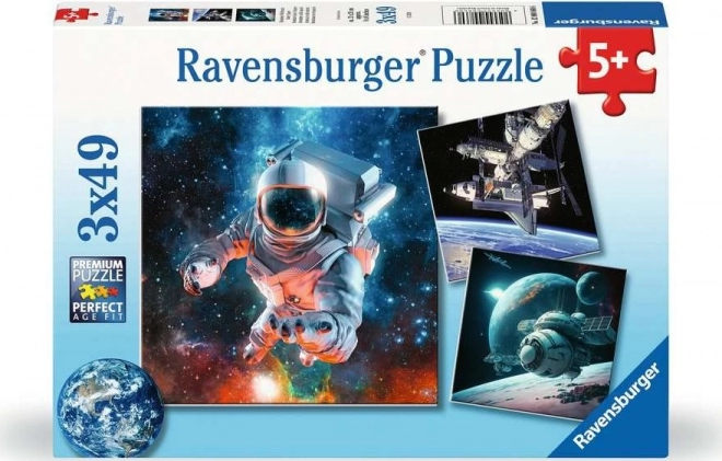 Ravensburger puslespil udforskning af rummet 3x49 brikker
