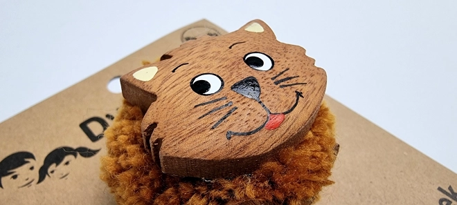 Dvětětiti Træ magnet stor pompom Kat