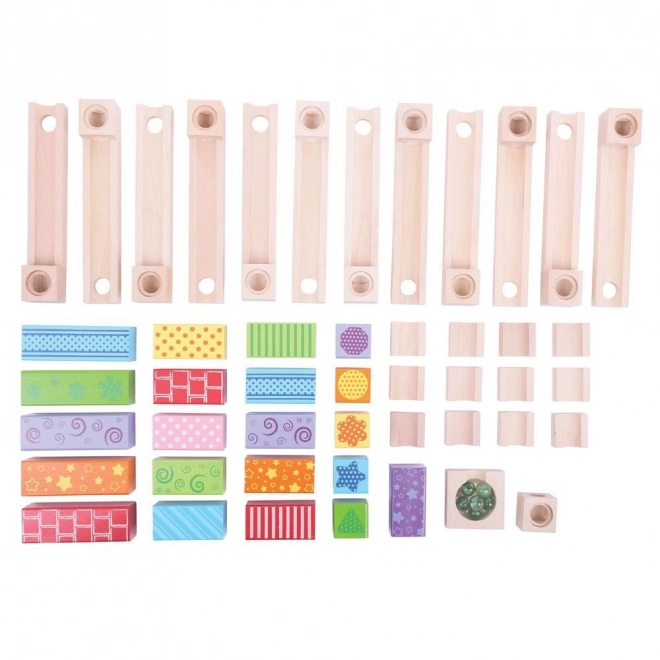 Bigjigs Toys Træ kuglebane farverig