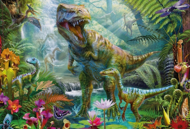 SCHMIDT Puslespil Dinosaurer 4i1 i metalkuffert (60,60,100,100 brikker)