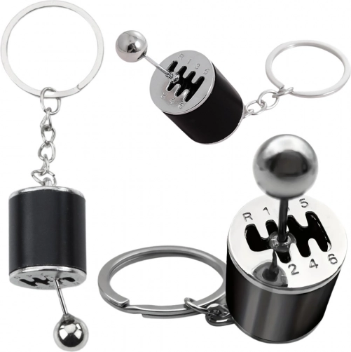 Metal nøglering gearstang – sort