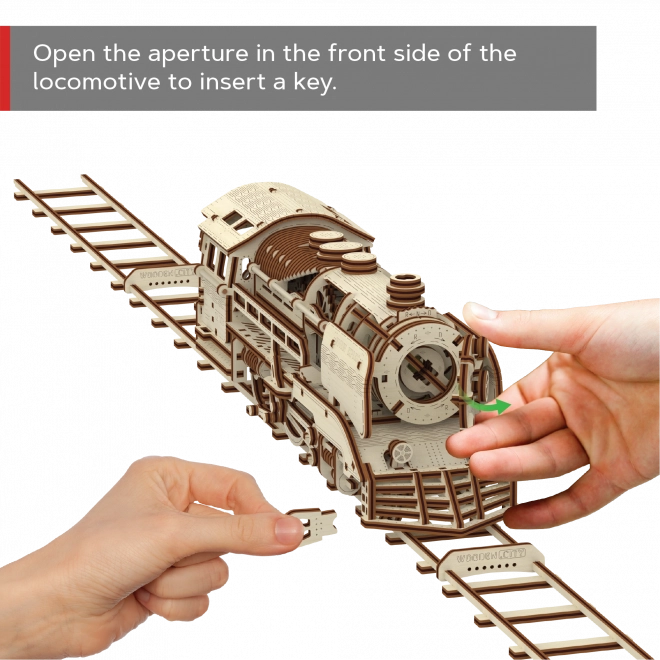 Træ 3D-puslespil WOODEN CITY Express med skinner