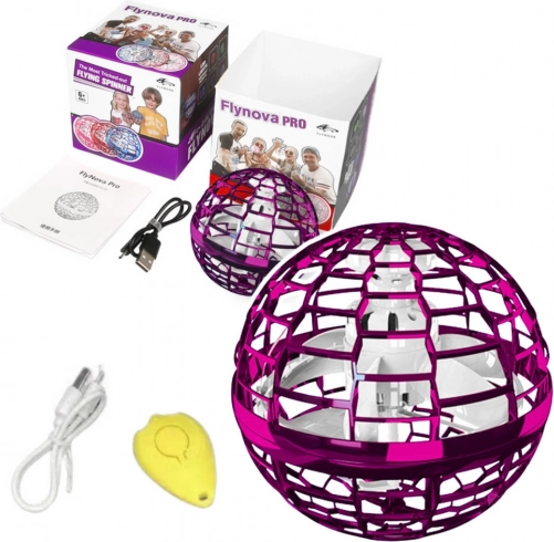 Flyvende kugle Flynova LED pink 10 cm