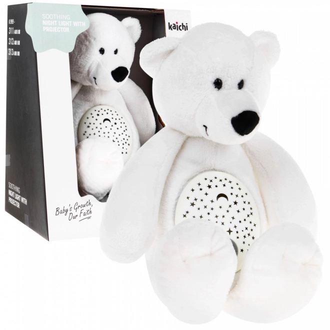 Bamse sut 3-i-1 til b8rn fra 6m+ Sensorisk legetf8j + Projektor + Musikboks + Plys legetf8j