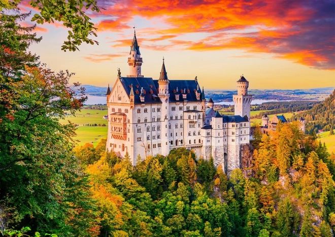 Puslespil Slot Neuschwanstein Efterår Tyskland 1000 Brikker