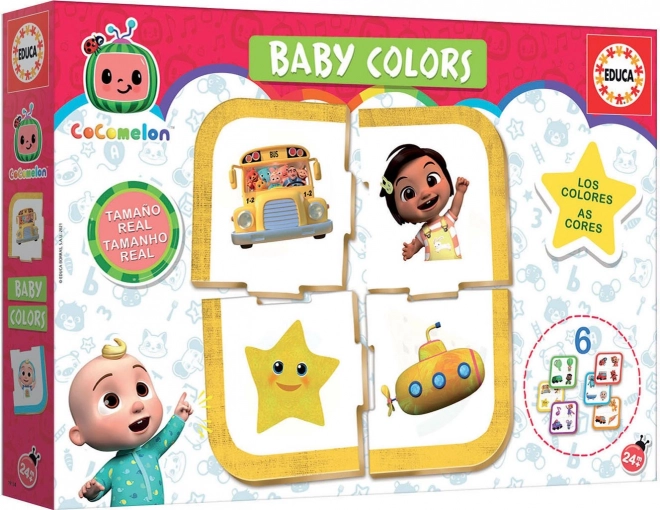 EDUCA Baby puslespil CoComelon: Lær farver 6x4 brikker