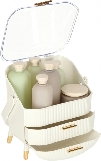 hvid kosmetik organizer med skuffer
