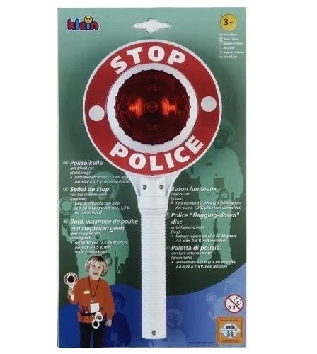 Politistopskilt på batterier