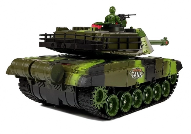 Stor R/C 2,4 GHz fjernstyret tank Lys Lyd Skydning Grøn