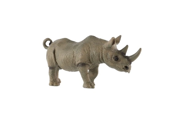 Næsehorn med to horn lavet af plastic 14cm i pose
