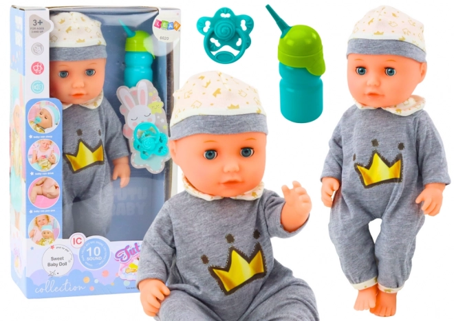 Interaktiv dukke baby i gråt pyjamas