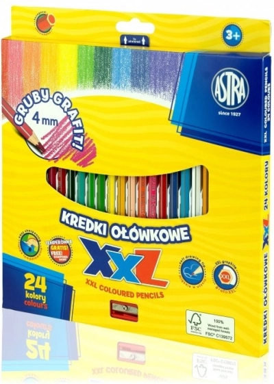 Astra farveblyanter med XXL stift 24 stk