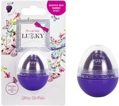 LUKKY læbepomade med glimmer i æggeform, violet