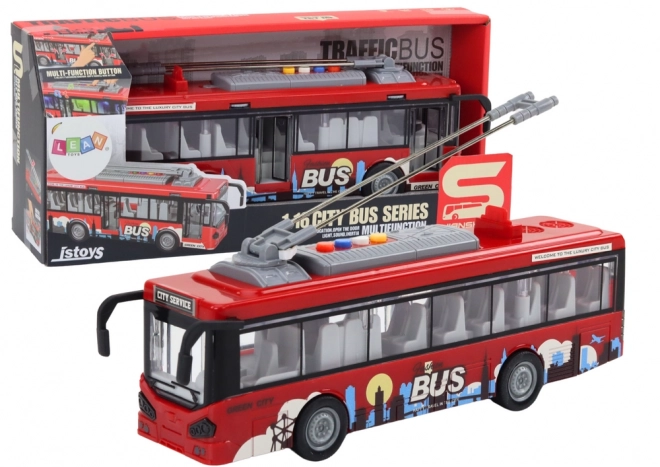 Trolleybus 1:16 Lys Lyd Kørsel Rød