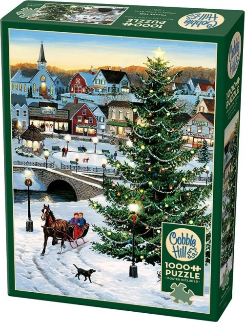 Puzzle Juletræ i landsbyen 1000 brikker