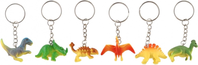 Nøglering dinosaur plastik 7 cm – mix af arter