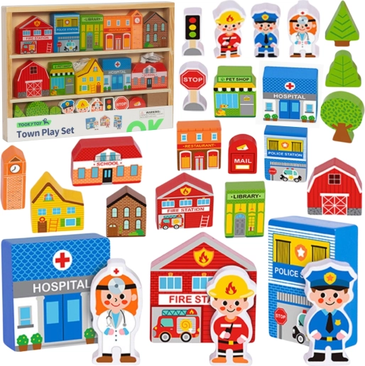 Tooky Toy træby – bygninger og figurer