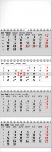 Vægkalender 4-måneders standard foldbar 2026