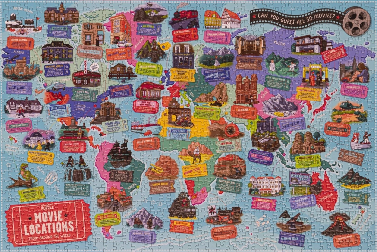 Profesor Puzzle Filmlokationer 1000 brikker puslespil